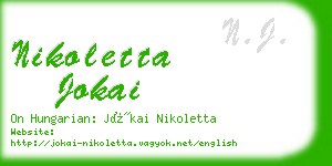 nikoletta jokai business card